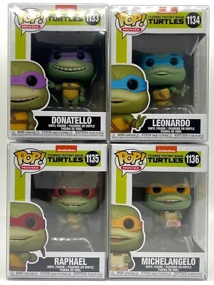 Funko Pop! TMNT Donatello Leonardo Raphael Michelangelo Set Of 4 W/Protectors • $54.99