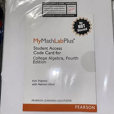 Mymathlab Plus College Algebra Fourth Edition  Pearson Learning Solutions New • $26