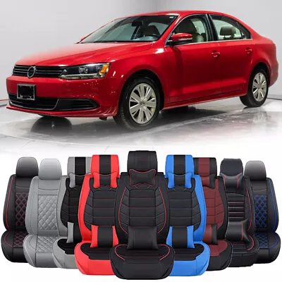 Car Seat Covers Pad Deluxe Leather Front & Rear Cushion For Volkswagen VW Jetta • $149.10