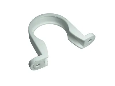 NEW 5 X Pipe Clips White Saddle Waste Pipe Brackets 40mm 1 1/2 Inch Plastic - On • £6.99