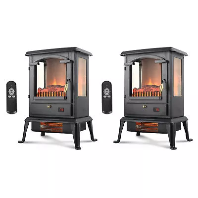 VOLTORB Freestanding Portable Electric Fireplace Heater Stove W/Remote (2 Pack) • $159.38