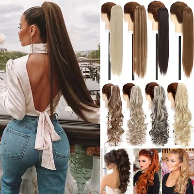 $14.40 • Buy Ponytail Hair Extensions Fake Hairpiece Clip In Pony Tail Jaw Claw One Piece US