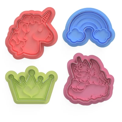 $8.95 • Buy UNICORN SET  Cookie Cutters Biscuit Fondant Cutter Embosser