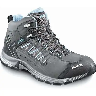 Meindl Journey Lady Mid GTX Wide Fit Walking Boots - Anthracite/Blue • £160