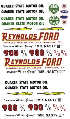 Mike Gray Reynolds Ford Mr Nasty III Thunderbolt 1/18th Scale NHRA Drag Decals • $10.99