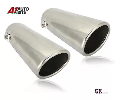 2x Exhaust Pipe Tip Chrome  Stainless Steel Trim For Audi A4 B8 Tailpipe New • £13.28