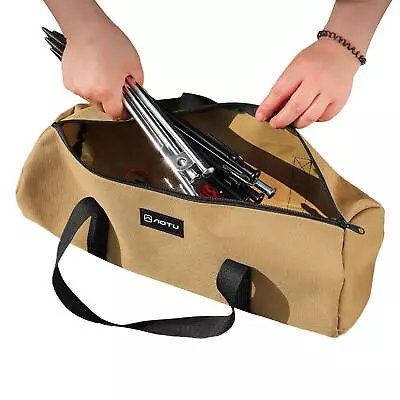 Canvas Double Layer Camping Tent Stakes Bag Tent Peg Ground Nail Storage Bag • $19.28