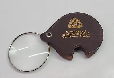 VTG Folding Pocket Magnifying Glass Leather Case Denver Equipment CO Advertising • $19.99