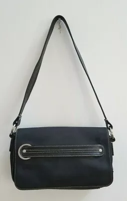 COLE HAAN Black Canvas & Leather Trim Shoulder Bag - FREE SHIPPING!!! • $24.99