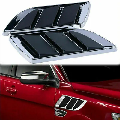 2Pcs Chrome Car Air Flow Vent Fender Hole Cover Intake Grille Decoration Sticker • $8.49