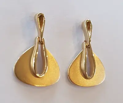 Ola Gorie Bauhaus 9ct Yellow Gold Earrings Boxed Scottish • £440