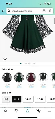 Panegy Women’s Gothic Steampunk Dress Lace Off Shoulder Renaissance Dress Party • $15