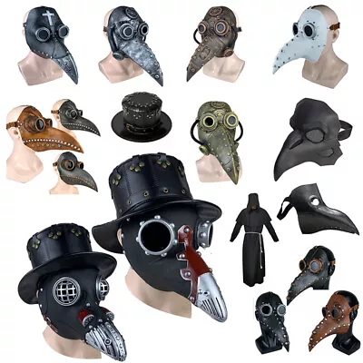 Plague Doctor Bird Long Nose Beak Steampunk Face Mask Halloween Cosplay Props • $11.39