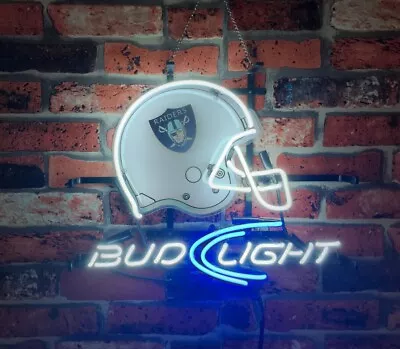 New Las Vegas Raiders Black And Silver Neon Light Sign Lamp 17 X14  Beer Cave • $120.49