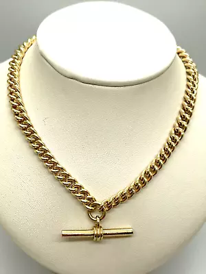 9ct Yellow Solid Gold Graduating Albert Style T-Bar Chain - 20  • £2065