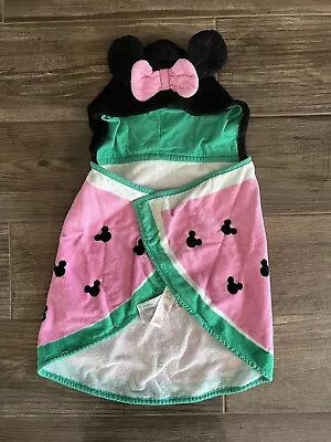 Disney Minnie Mouse Hooded Swim Towel~Pink/watermelon • $12.50