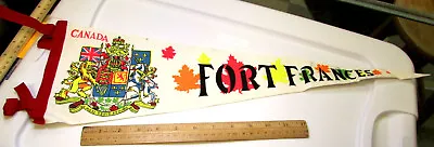 Vintage Fort Frances Canada Felt Pennant 22 X 6.5 Colorful Collectible Pennant • $14.99