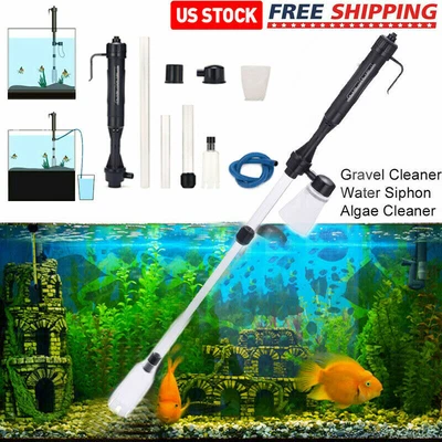 $11.99 • Buy Electric Aquarium Fish Tank Siphon Pump Vacuum Water Filter Gravel Cleaner Pipe