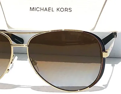 NEW* Michael Kors MK5004 GOLD 59mm Aviator POLARIZED Gold Lens Women's Sunglass • $96.88