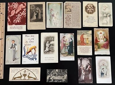 Lot Of Vintage & Antique Catholic Communion Holy Cards In French - Group A • $8.98