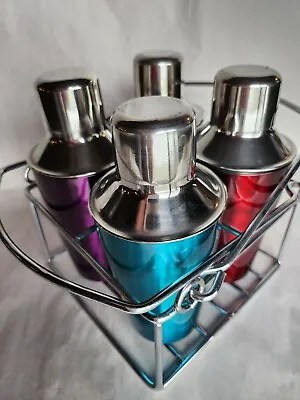 Mini Cocktail Martini Shaker Set Of 4 Vibrant Colors • $34.99