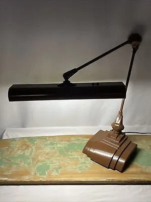 Vtg Flexo Art Deco MCM Metal Drafting Desk Lamp Industrial Articulating Swivel • $149.99