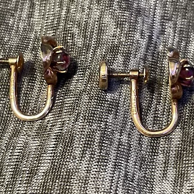 VINTAGE SOLID 10 K  MYSTIC TOPAZ Earrings For Non Pierced Ears. Real Solid Gold • $50