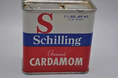 Vintage Spice Tin Schilling Cardamom Slide Top Tins Free Shipping • $10