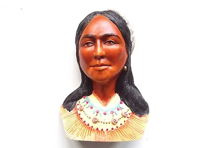£39 • Buy LEGEND PRODUCTS POCAHONTAS NATIVE AMERICAN Bossons Style CHALKWARE WALL PLAQUE