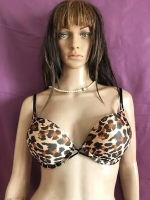 Victoria Secret Animal Print Fabulous Plunge Sz 34 C • $8.25