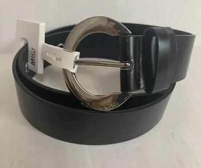 NEW MICHAEL KORS MK Logo Syntheric Leather Belt Black Sz Small • $23.99