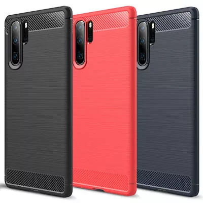 For Huawei P30 Pro / P30 Lite Carbon Fiber & Brushed Texture Soft TPU Case Cover • $15.13