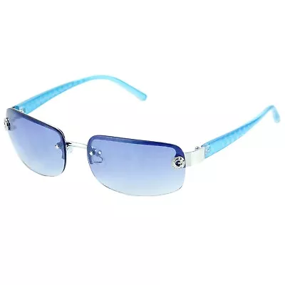 Small Rimless Women Men Sunglasses Wrap Around Rectangle Designer Fashion Retro • $8.99