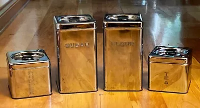 $30 • Buy BeautyWare Vintage 4-Piece Chrome Canister Set