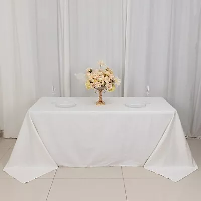 90x132  White 100% COTTON TABLECLOTH High Quality Catering Home Dinner Linens • $32.79