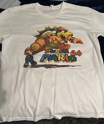 Super Mario 64 T Shirt White Size LARGE Free Shipping! • $29.99