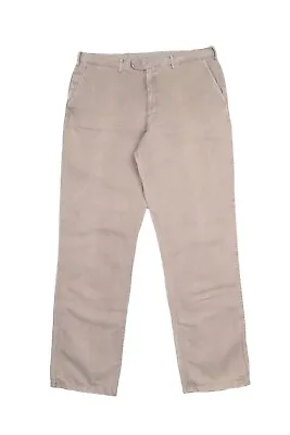 £132.23 • Buy Men's Vintage PRADA Sport Linea Rossa Beige Linen Cotton Straight Pants 54 / 36