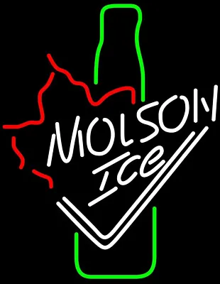 Molson Ice Bottle Neon Sign 19x15 Lamp Light Beer Bar Pub Wall Decor • $138.84