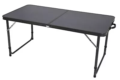 Quest Superlite Black Stow Folding Lightweight Table Camping Caravan Motorhome • £57.99