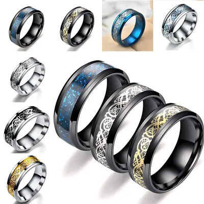 Mens Thumb Ring Womens Steel Ring Matte Engagement Ring Jewelry Size:5-13 • $1.49