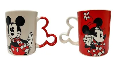 Disney Mickey And Minnie Mouse Printed Set Of 2 Mugs Novelty Tea Coffee Novelty • £14.92