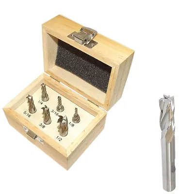 $29.77 • Buy 6 PC 1/4 X 3/8 HSS 4 Flute End Mill Set High Speed Steel Center Cut Milling