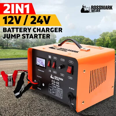 $129 • Buy NEW ROSSMARK 2IN1 Car Battery Charger Jump Starter 12 24V 40A ATV Boat Tractor 