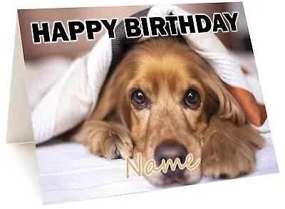 Personalised Cocker Spaniel Birthday Card - ANY RELATIVEFAMILY FRIEND NAME 02 • £3.75