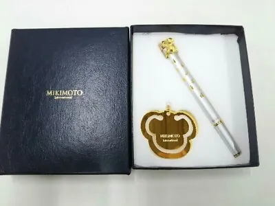 MIKIMOTO Ballpoint Pen Pearl Teddy Bear Bookmark Set W/Box Used • $79.99