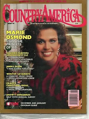 Country America Magazine January 1991 Marie Osmond Jimmy Dean NIP New Sealed • £19.70