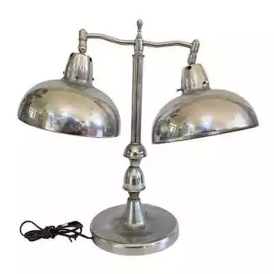 1920s Apollo Electric Co Art Deco Chrome Desk Lamp Bankers Jeweler's Machine Age • $499