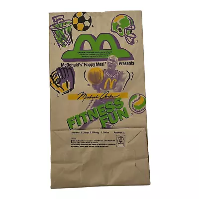 Michael Jordan McDonald's 11  X 6  Vintage Bag 1991 Fitness Fun • $8.49