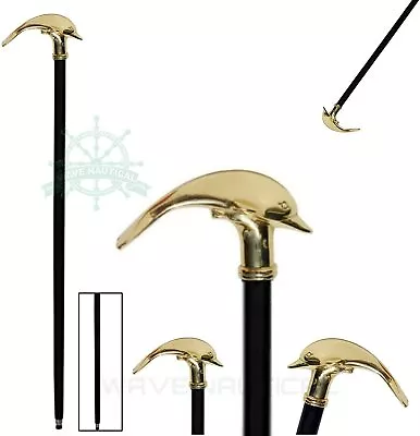 Brass Fish Head Walking Cane Walking Stick Brass Gift Solid Vintage Designer New • $29.68