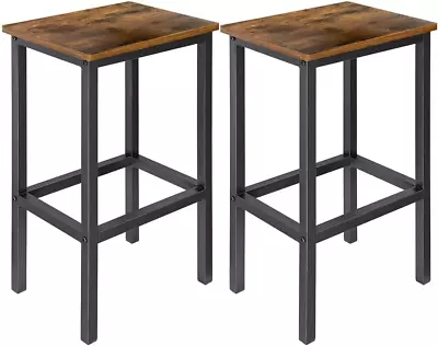 Bar Stools Chairs 25.7  Tall 2 Pack Counter Height Stools With Footrest For Kitc • $62.17